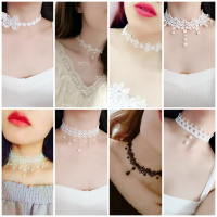 新娘choker白色蕾丝颈带脖子饰品超仙简约颈链锁骨婚纱配饰结婚圈