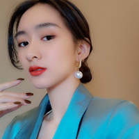 精致锆石珍珠耳坠耳环女2021年新款潮气质高级感轻奢网红耳饰品