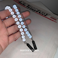 JSISTER新款反光珍珠手链女潮双层叠戴小众设计ins冷淡风手饰品