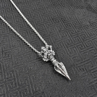 复古潮人钛钢项链男士大象降魔杵吊坠个性嘻哈挂件街头饰品潮男女