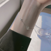 925纯银四叶花手链女高级感小众设计轻奢ins冷淡风手环新款手饰品