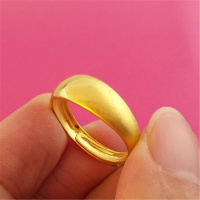 越南沙金光面可调节开口戒情侣男女指环欧币戒子生日饰品特价