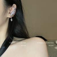 仙气满钻翅膀耳廓耳骨夹女ins冷淡风夏款酷潮耳环夸张锆石耳饰品