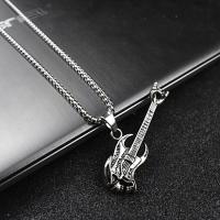 吉他男士项链男嘻哈吊坠 个性潮人街头歌手摇滚钛钢潮流网红饰品
