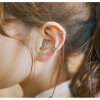 日韩版网红钛钢耳钉女款开口无耳洞镀玫瑰金耳饰品耳骨夹耳环耳扣