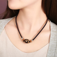 烟雨江南民族风女锁骨链短款天珠配饰简约时尚装饰品颈链百搭项链
