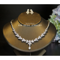 简约精致锆石项链耳环套装新娘饰品结婚纱晚礼服配饰晚宴会首饰