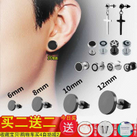 2020耳扣925男士耳钉耳骨钉单只拧潮男哑铃纯银饰品气质配饰网红