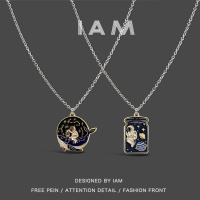 创意项链宇航员星空吊坠男女情侣卫衣毛衣链土潮欧美配件网红饰品