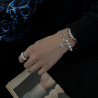 卡 双层珍珠毛衣链拼接手链ins女夏轻奢小众设计男潮嘻哈手饰品