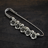 复古民族风苗银小花大胸针别针毛衣开衫围巾节日生日饰品