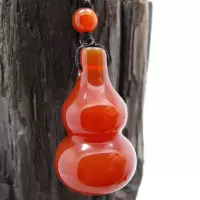 红玛瑙葫芦吊坠项链玉髓挂件随身带红色项坠挂坠饰品特色挂饰