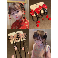 66公主儿童汉服头饰假发辫子古风发夹古装女童小宝宝发卡饰品发饰