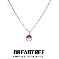 BREADTREE饰品 姜云升同款精灵球钛钢项链土酷男女嘻哈情侣吊坠