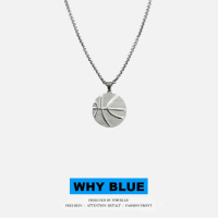 WhyBlue自制篮球嘻哈项链男原创设计简约百搭个性钛钢不色饰品