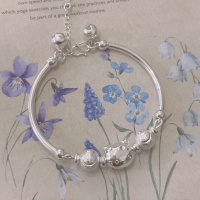 可爱kitty手镯 jk软妹猫头手链 y2k辣妹镀银铃铛lolita饰品