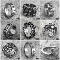 朋克风戒指男潮ins不色高版本CH永恒指环女钛钢潮流饰品