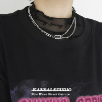 KANSAI新款不对称简约风小众项链嘻哈土酷锁骨链复古叠戴链子饰品