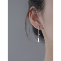 [巷南]925纯银链条耳钉夏季流苏耳环2021年新款潮耳坠耳饰品女