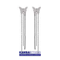 KANSAI新款蝴蝶长流苏耳环ins冷淡风气质潮流耳饰品个性小众配饰