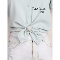 两用四叶草丝巾扣衣角T恤打结扣环高档下摆百搭女衬衣装饰品