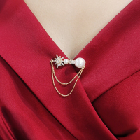 欧美个性高档链条胸针防走光扣开衫固定衣服别针扣领口装饰品