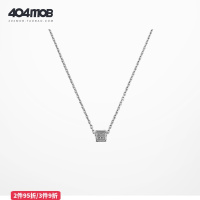 404MOB潮牌方块LOGO钛钢项链男女嘻哈百搭个性简约细链子吊坠饰品