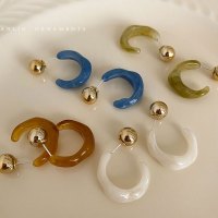 法式复古树脂独特耳环女气质高级大气小众设计感耳钉冷淡风耳饰品