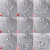 热卖新娘饰品水钻新娘结婚项链耳环婚纱配饰新娘项链结婚套链
