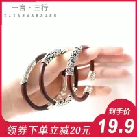 鸡血藤手镯女小清新金刚藤男藤镯情侣西藏饰品野生藤条木藏银手镯