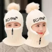 女帽冬帽女棉帽新款女士冬天帽子女冬季时尚百搭针织毛线帽子女冬季骑车韩版加绒