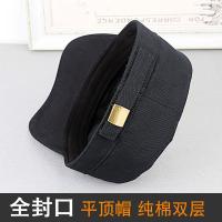 休闲平顶帽男帽男秋冬全封口帽子百搭潮中老年军帽遮阳帽后封口鸭舌帽