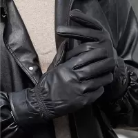 电动车手套皮手套男士[真羊皮]手套男女士冬季加厚防寒保暖加绒学生可爱骑摩托电动车