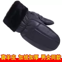 手套男冬季骑行摩托车电动车手套真皮手套男冬季加绒加厚摩托车超厚保暖防风女士棉骑车连指手套