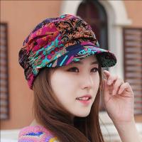 冒子男帽礼帽民族帽子女新品秋冬季女鸭舌帽碎花平顶帽碎花时装遮阳帽户外登山民族风格布帽子