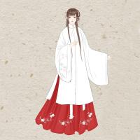 汉服女装襦裙仙女裙中国风学生月槿姬汉服女知春归明制立领斜襟长衫刺绣褶裙春夏日常款袄裙