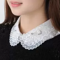 假领子女款女士假领假领子女士春秋冬季棉钉珠高贵优雅毛衣领子均码百搭毛衣装饰领