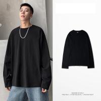 长袖t恤男装长袖男士5分男半袖男T恤复古街头网红ulzzang白色长袖高街复古打底衫男女内搭宽松T恤潮