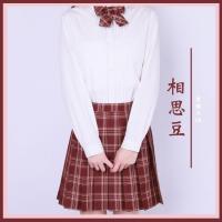 jk制服jk制服不良少女星期六JK[裙子+领结]相思豆 JK制服格纹百褶裙学院风日系