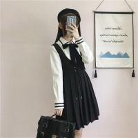 jk制服jk制服不良少女秋冬季jk制服衬衫背带连衣裙两件套装女学生韩版宽松学院风百褶裙