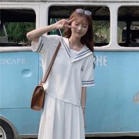 jk制服jk制服不良少女夏季日系jk制服两件套甜美学院海军风套装可爱小清新短袖长裙校服