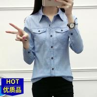 2020春装新款衬衫牛仔衬衫女ins新品棉牛仔衬衫女长袖2019春夏新款显瘦大码上衣大码女装衬衣女春潮