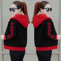 外套女学生韩版宽松原宿风春季春秋季拉链款 帽子女春秋大衣2019女学生新款韩版宽松上衣加厚显瘦短外套卫衣女