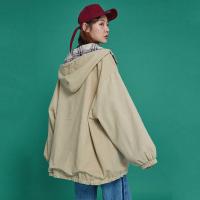 外套女学生韩版宽松原宿风春季春秋季拉链款 春秋两面穿棒球服外套女2019新款春季bf韩版学生宽松ulzzang夹克