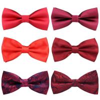 蝴蝶结领带男韩版潮流男士婚礼领结中学生校服领带演出配饰学院风男士领结男伴郎新郎酒红色黑色领结正装 结婚婚礼英伦韩版蝴蝶结