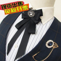蝴蝶结领带男韩版潮流男士婚礼领结中学生校服领带演出配饰学院风韩国正装商务韩版男士领结 英伦结婚新郎伴郎男女双层蝴蝶结领带