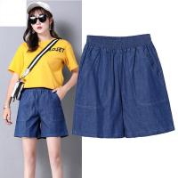五分裤女夏季薄款韩版清新时尚修身宽松舒适百搭可爱潮流显瘦学生五分裤女夏薄款大码胖mm宽松韩版阔腿热裤松紧腰休闲天丝牛仔短