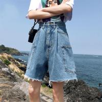 五分裤女夏季薄款韩版清新时尚修身宽松舒适百搭可爱潮流显瘦学生老爹阔腿牛仔短裤女夏高腰韩版宽松学生款五分裤网红a字热裤