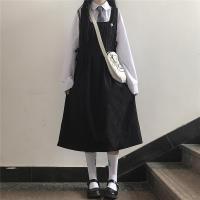 闺蜜装裙子2020新款夏季韩版修身连衣裙时尚可爱小清新拍照学生党春夏季上衣女装2020新款套装女学生韩版衬衫女背带裙两件