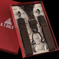 西装背带男士宽背带西装衬衫西裤吊裤带男女士背带夹复古英伦防滑男士皮背带四夹吊带西裤西装老人胖人松紧休闲成人背带英伦裤带